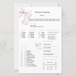 Roze lint voorspellingen en advies spel voor Doop