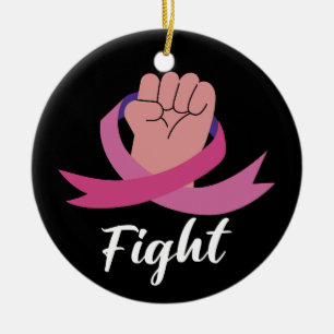 Roze Lint Vrouwen Kankerbewustzijn Borstkanker Keramisch Ornament