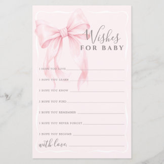 Roze Lint Wensen Advies Spel voor Meisje Baby Show