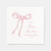 Roze lint ze knoopt de knoop bruidsfeest servet (Voorkant)