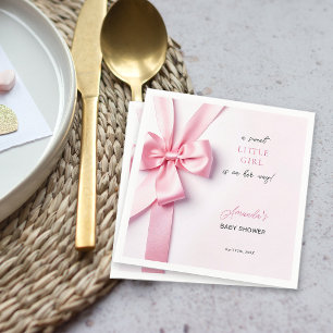 Roze lintboog baby shower Zoete kleine meid Servet