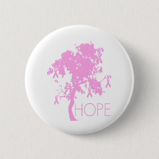 Roze lintboom van hoop ronde button 5,7 cm