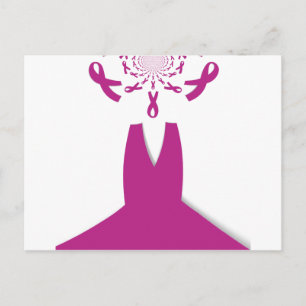 Roze linten Borstkanker Bewustzijn Art Print Briefkaart
