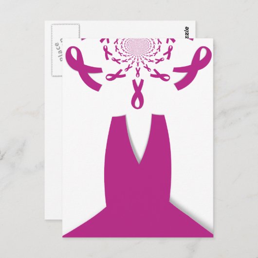 Roze linten Borstkanker Bewustzijn Art Print Briefkaart (Voorkant / Achterkant)