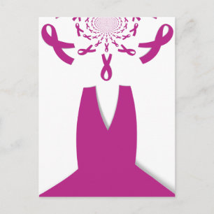 Roze linten Borstkanker Bewustzijn Art Print Briefkaart