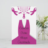 Roze linten Borstkanker Bewustzijn Art Print Briefpapier (Staand voorkant)