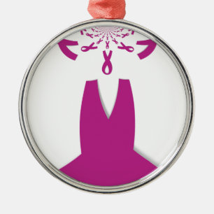 Roze linten Borstkanker Bewustzijn Art Print Metalen Ornament