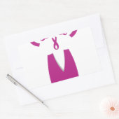 Roze linten Borstkanker Bewustzijn Art Print Rechthoekige Sticker (Envelop)