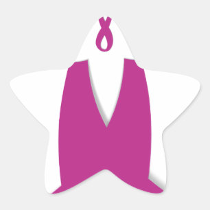 Roze linten borstkanker bewustzijnskunstprint ster sticker