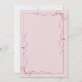 Roze linten bruids douche uitnodiging (Achterkant)