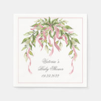 Roze linten Elegant gepersonaliseerd Baby shower