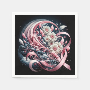 Roze linten en Daisy boeket Servet