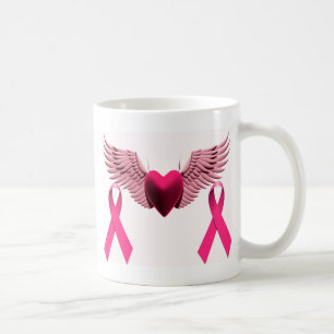 Roze linten & hart van liefde en support koffiemok