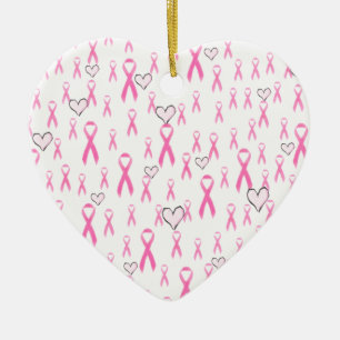 Roze linten, ik geef om._ keramisch ornament