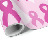 Roze linten/Licht... Borstkanker Cadeaupapier (Rol Hoek)