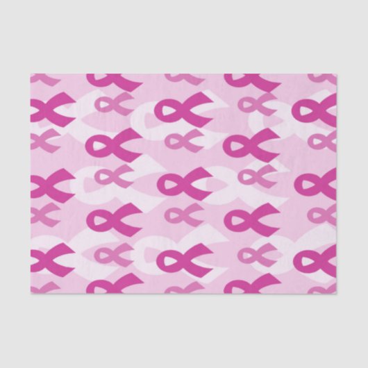Roze linten/Licht... Borstkanker Tissuepapier (Voorkant)