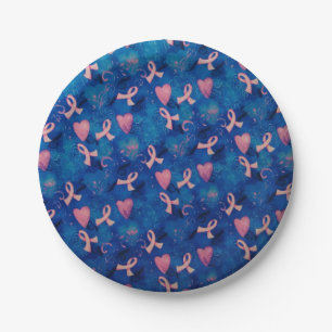 Roze Linten & Roze Harten Papieren Borden Papieren Bordje