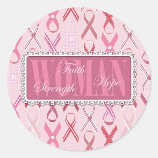 Roze linten Sticker (Voorkant)