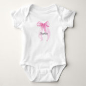 Roze linten strik romper (Voorkant)