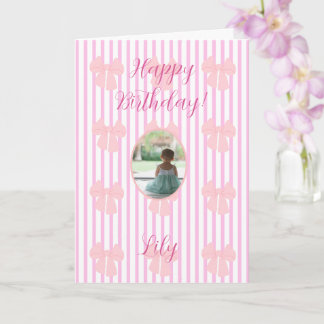 roze linten verjaardagskaart kaart