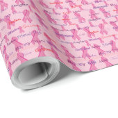 Roze linten voor kankerondersteuning cadeaupapier (Rol Hoek)