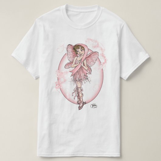 Roze linthaar t-shirt (Design voorkant)