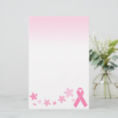 Roze lintje briefpapier (Staand voorkant)