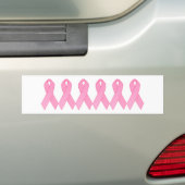 Roze lintje bumpersticker (Op auto)