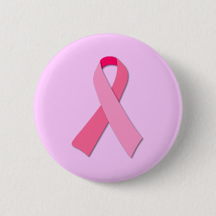 Roze lintje ronde button 5,7 cm