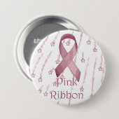 Roze lintje ronde button 7,6 cm (Voorkant /achterkant)