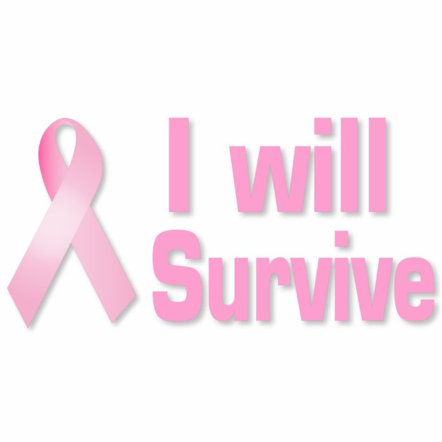 Roze lintje staand fotobeeldje  (Voorkant)