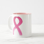 Roze lintje tweekleurige koffiemok (Voorkant links)