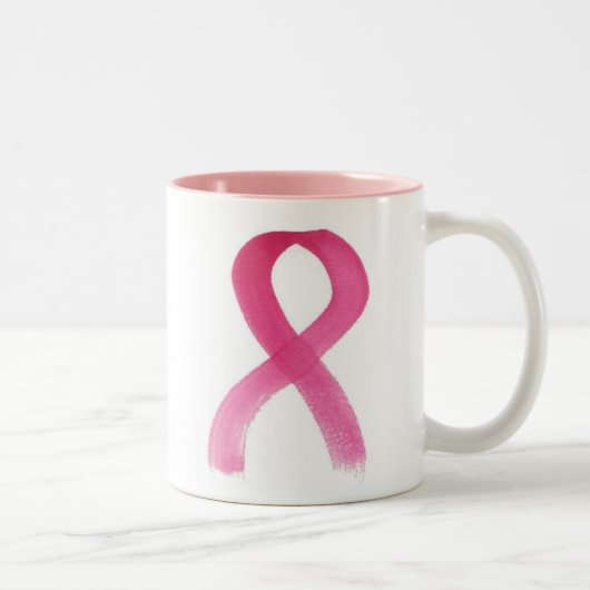 Roze lintje tweekleurige koffiemok (Rechts)