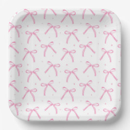 Roze lintjes papieren bordje