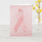 Roze lintkaart kaart (Gele Bloem)