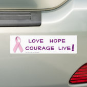 Roze lintkanker Bumpersticker (Op auto)