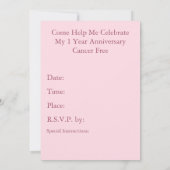 Roze lintkankervrije Jubileum Kaart (Achterkant)