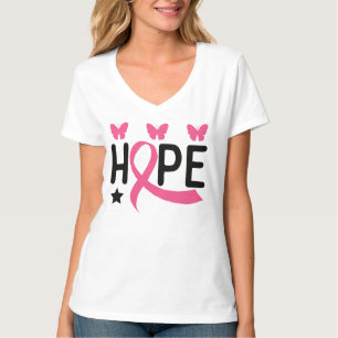 Roze lintlint-strijder-baarmoederhalskanker t-shirt