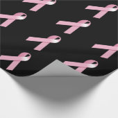 Roze lintondersteuning voor borstkanker cadeaupapier (Hoek)