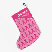 Roze lintpatroon dat ik geloof in wonderen kleine kerstsok (Achterkant (Hangend))