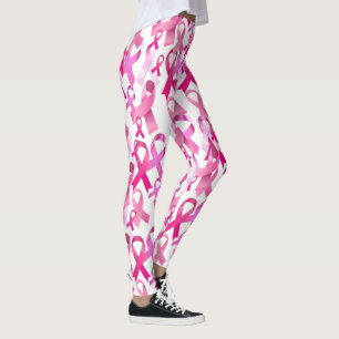 Roze lintstof toss Breast Cancer Overlevende Leggings