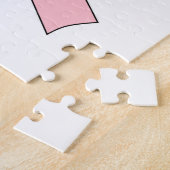 Roze linttekening legpuzzel (Zijkant)