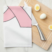 Roze linttekening theedoek (Quarter Fold)