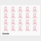 Roze linttekening vierkante sticker (Vel)