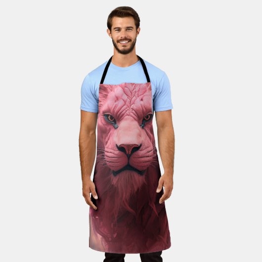 Roze lion schort (Gedragen)