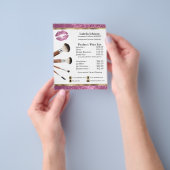 Roze lip Glitter Product / Prijslijst Flyer (Hand)