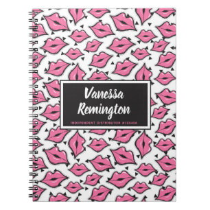 Roze Lip Kiss Lippenstift & Beauty Distributeur Aa Notitieboek