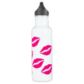 Roze lip-Prints Waterfles (Rechts)