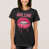 Roze Lippen - Arlene Naam T-shirt (Voorkant)