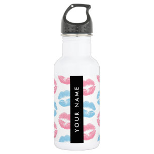 Roze Lippen, Blauwe Lippen, Kus, Je Naam, Personal Waterfles
